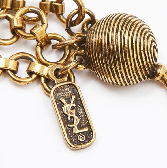 Vintage 70s YSL Gold Coin Medallion Necklace Lrg - Picture 11 of 13